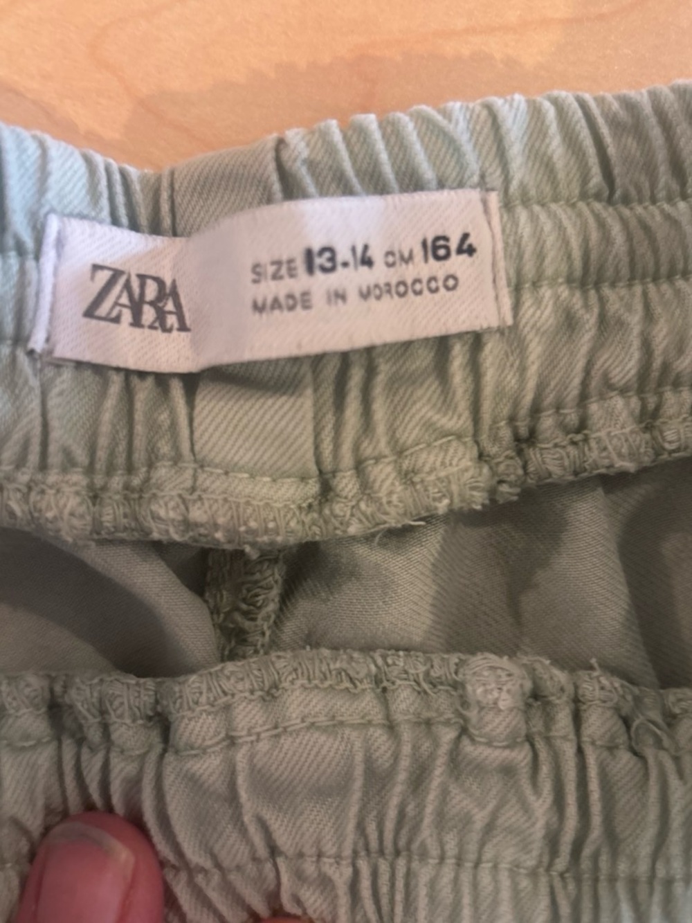 Zara Kids Light Sage Green Elastic Waist Shorts